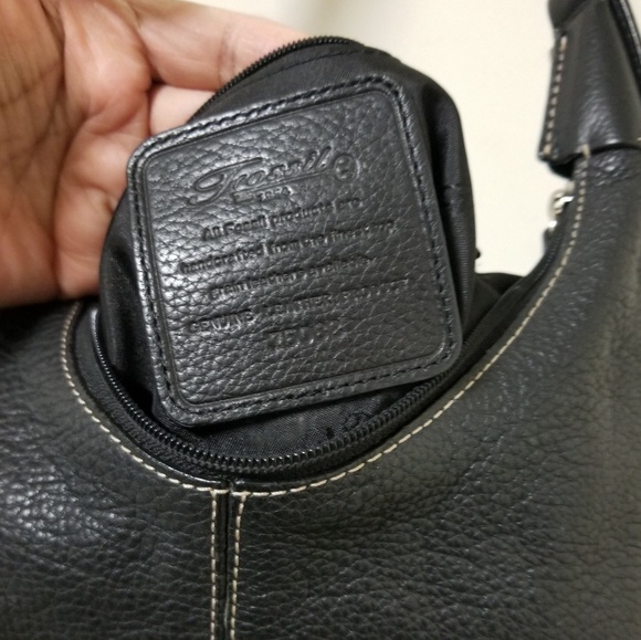 Fossil Classic Leather Black Tote Shoulder Handbag - Picture 7 of 7